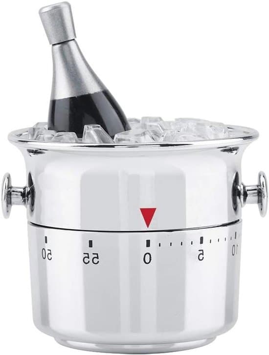 Køkkentimer Model Spand - Mekanisk Timer i Rustfrit Stål - 60 Minutters Lydindikator