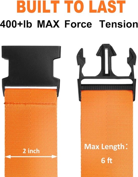4-pack orange justerbara POM-spännen för bagage och resväskor