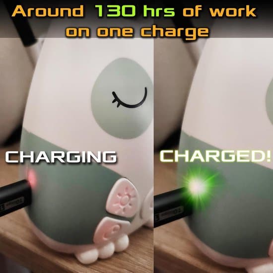 Bärbar vit brus sömnapparat för spädbarn med gråtsensor, uggledesign