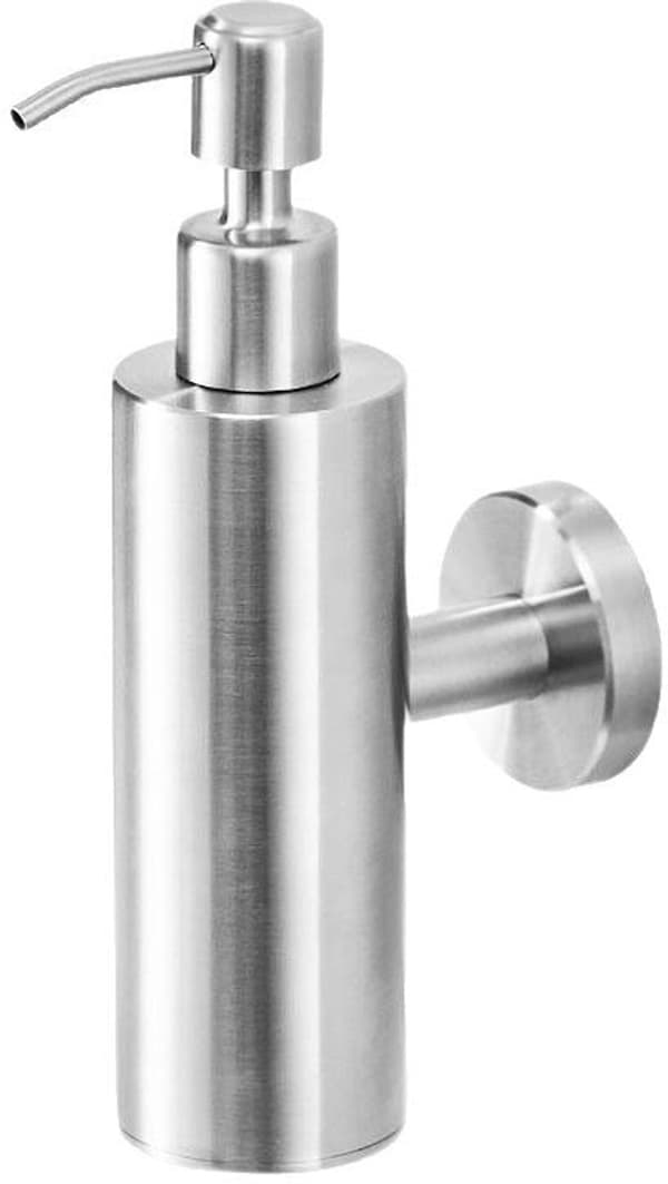 Vægmonteret sæbedispenser i rustfrit stål, Sæbedispenser, sæbepumpe, Vægmonteret sæbedispenser, Håndsæbedispenser, Rustfrit stål, Sølv