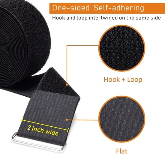 Velcro - med 25 metalspænder - kan klippes til - 5 cm bred - 5 m lang - sort