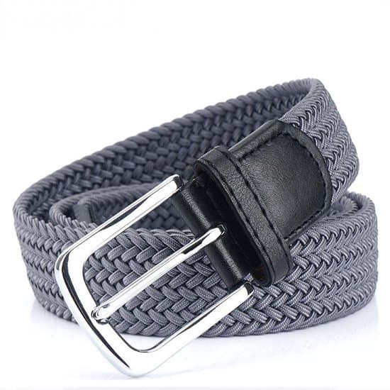 Bælte - Elastisk linning - Unisex vævet elastisk linning - Bredde 3,4 cm - Længde 125 cm - Kaffe og mørkeblå