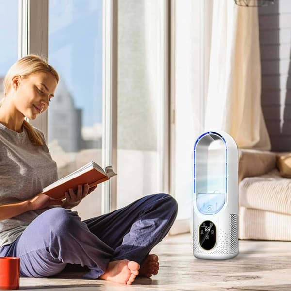 Bærbar airconditionventilator, luftfordamperkøler, USB-airconditionudluftning, mini-airconditionkøler (blå)
