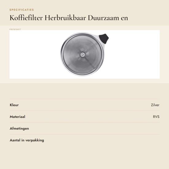 Permanent filter - Genanvendelig - Kaffedrypfilter - Dobbeltvæg - Rustfrit stål - 10 cm diameter - Kaffefilterpapir