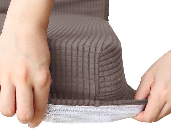 Kontorsstolsöverdrag - Elastiskt datorstolsöverdrag med armstöd - Storlek L - Gråbrun - Polyester