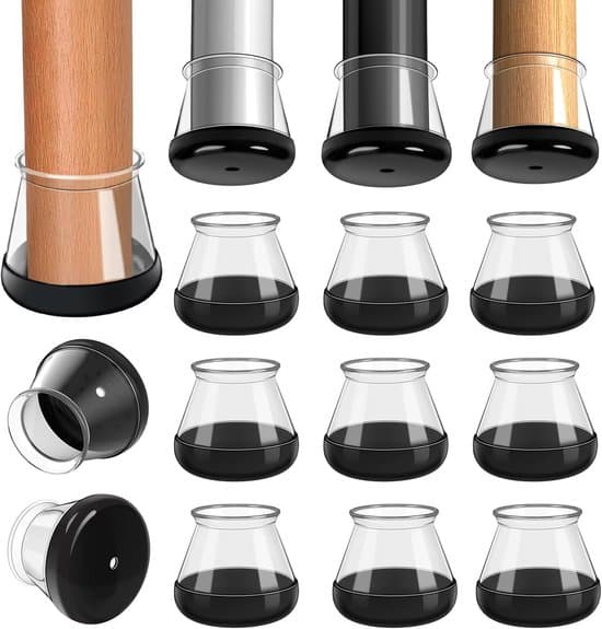 16-pack flexibla transparenta stolsbensskydd i silikon