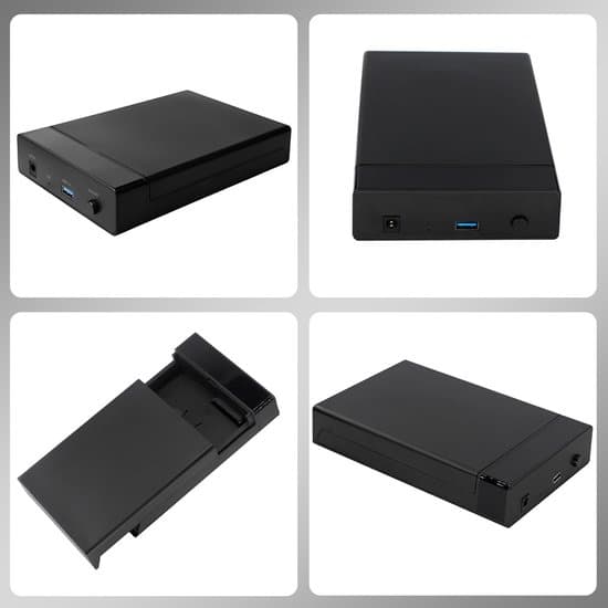 Hårddiskkabinett, 3,5-tums, för 2,5/3,5-tums SSD HDD, Max kapacitet 16TB, Extern, Stöder UASP-protokoll, Svart