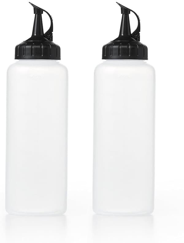 Koristeellinen pehmeä pullo – kastikepullo – kirkas/harmaa 350 ml