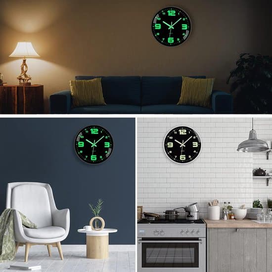 Tyst, tickfri batteridriven stor digital LED-väggklocka för sovrum