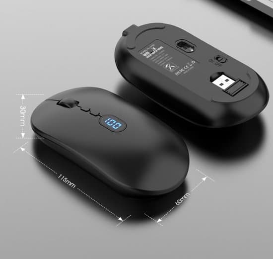Trådløs Mus - 2.4G - USB - Lydløst Klik - Sort