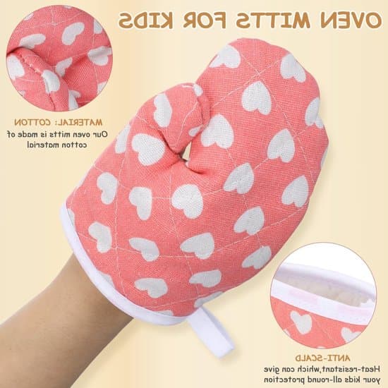 Matlagningshandskar (2-pack) - Värmebeständiga - Bomull - Rosa