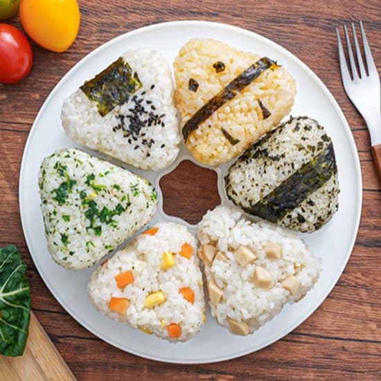 6-facks non-stick triangulär risbolls- och sushiformsats