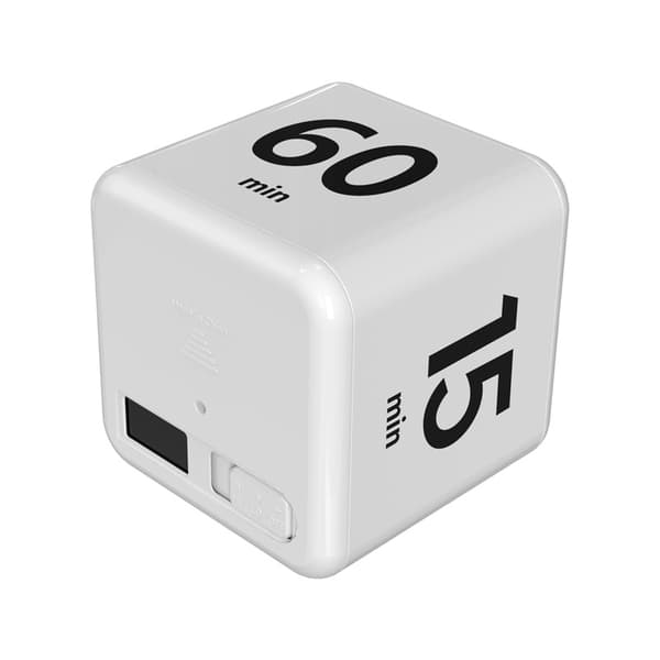 Sort Roterende Ur Timer, 1-3-5-10 Minutter, Forudindstillet LED Display, Justerbar Lydstyrke, Terning Timer til Arbejde, Studie, Køkken