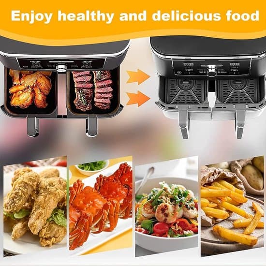 2-delt 19x6 cm silikone airfryer-indsats/bageformssæt - Sort