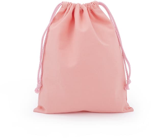 10-pack present-/smyckespåsar i bomull med dragsko, 7x10 cm, grå-rosa