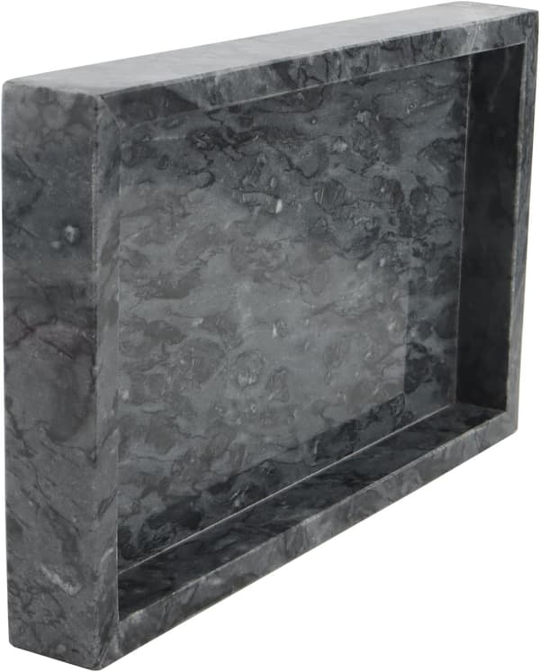 Rektangulär grå marmorbricka, 30 x 20 cm, dekorativ tvättställsbricka