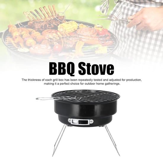 Rund Bärbar Mini BBQ Grill - Utomhusmatlagning och Camping Kolgrill