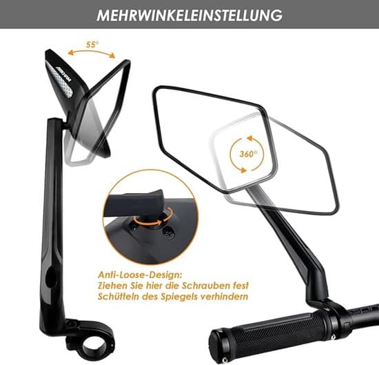 360° justerbart venstre-side E-cykel & cykel bakspejl