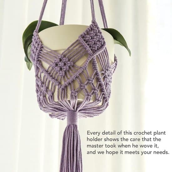 2-pak Boho Macrame Planteophæng med S-kroge til op til 8\" potter (lilla)