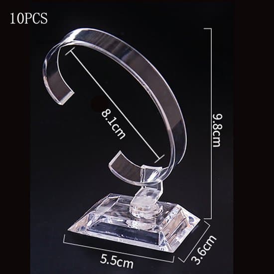 10-pack transparenta C-formade displayställ för klockor och armband
