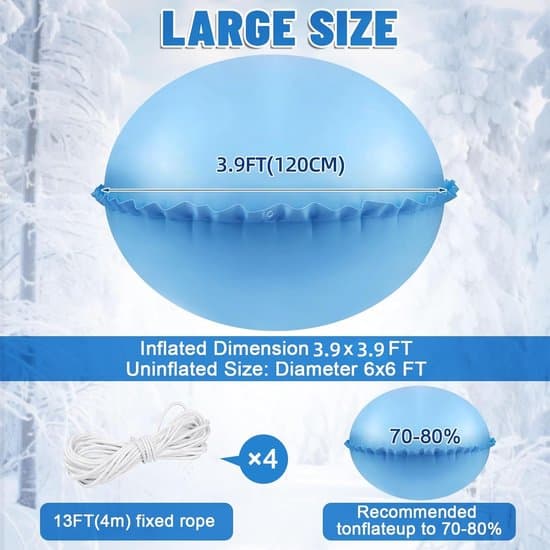 Poolkudde - Kuddfodral - Vinterförvaring - Förhindrar isexpansion - 120 cm - Blå
