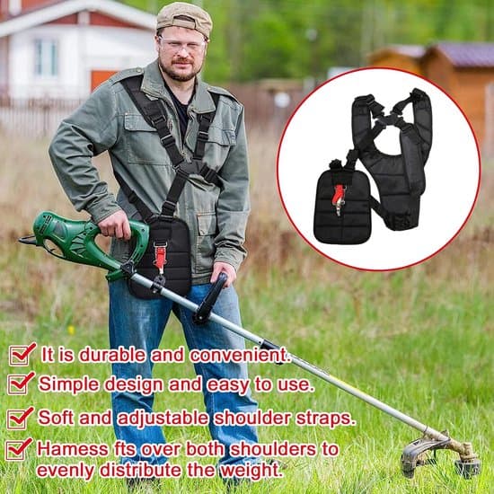Dubbel gräsklipparrem - justerbara axelremmar