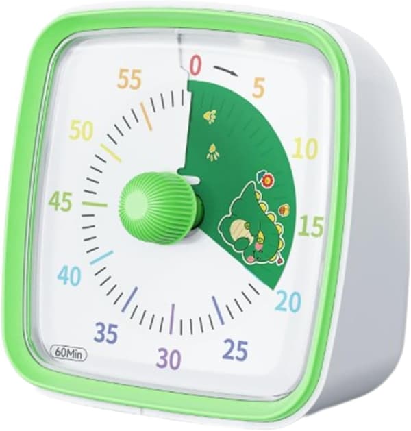 Visuell timer, 60 minuter, tyst, timer, nedräkning, grön