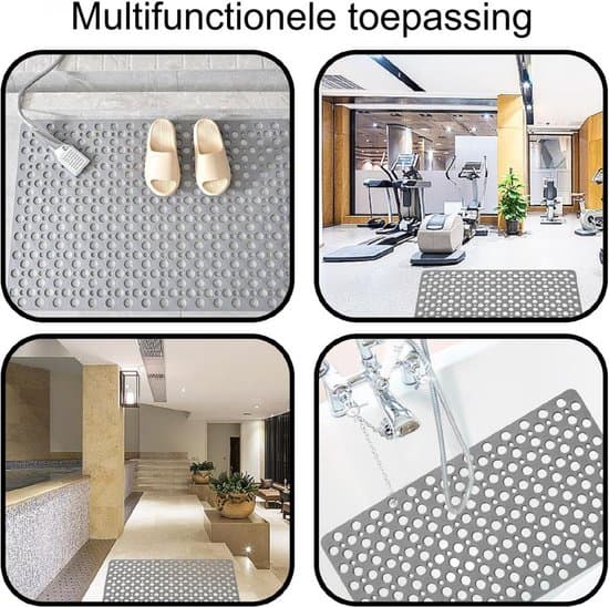 70x38cm Halkfri TPE Duschmatta, Mögelresistent, Sugkoppar, Blå