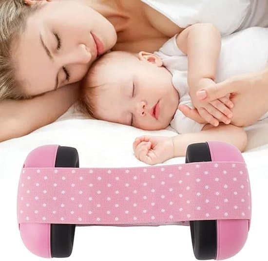 Lyserøde baby støjreducerende soveørepropper under 2 måneder 7*7*8 cm