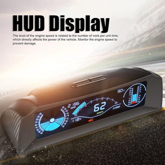 Universal bil Head-Up Display til instrumentbræt med multifunktionel datavisning