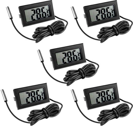 5-pak digitale termometerprober til køleskab og akvarium (-50°C til +110°C)