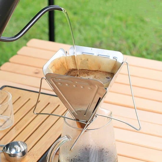Filterkaffe, utomhus, kaffefilter, bärbar