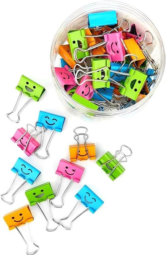 48-pack 25 mm färgglada gem med smileyansikte