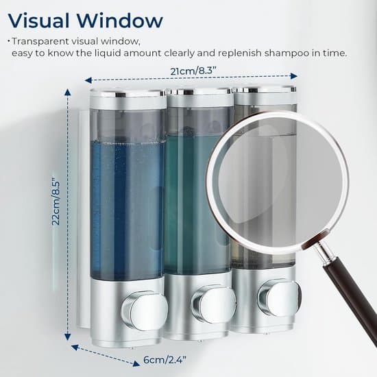 Bruse Dispenser - 3 Kamre - Vægmontering - 300 ml
