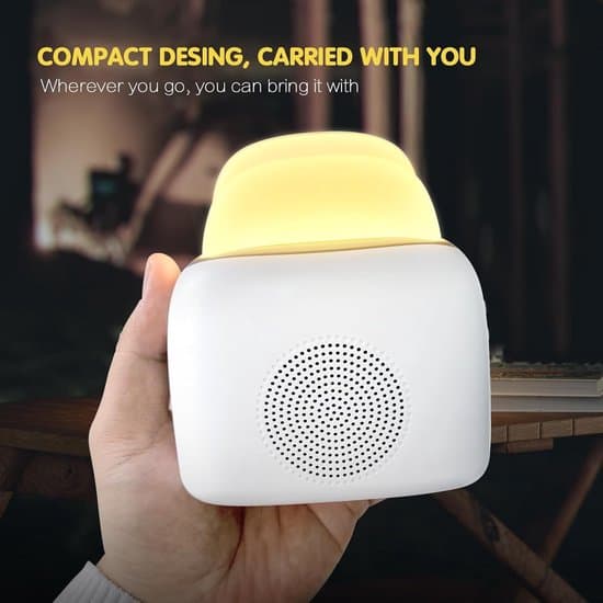 Vit brusgenerator, 3-i-1 babynattlampa med Bluetooth-högtalare och timer