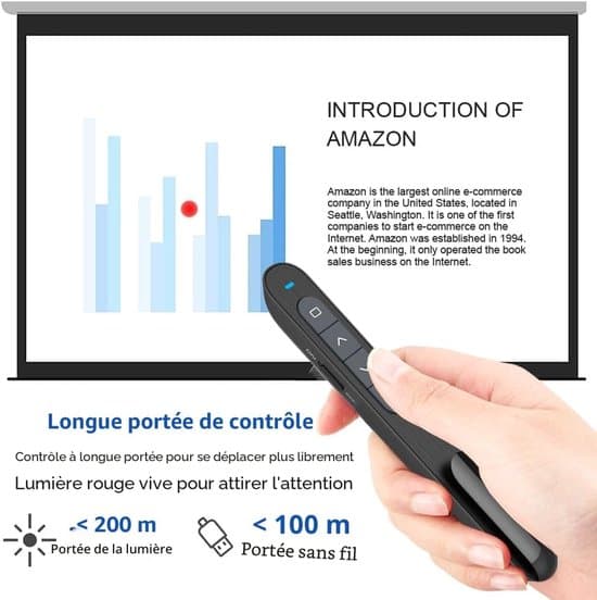 Computerfjernbetjening til PowerPoint med hyperlink-lydstyrke – 2,4 GHz trådløs USB-præsentationspointer – Klikker
