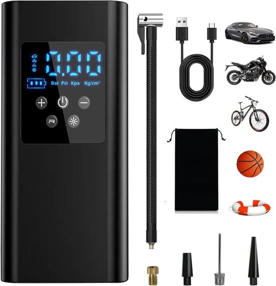 150PSI bärbar luftkompressor, 6000mAh däckpump