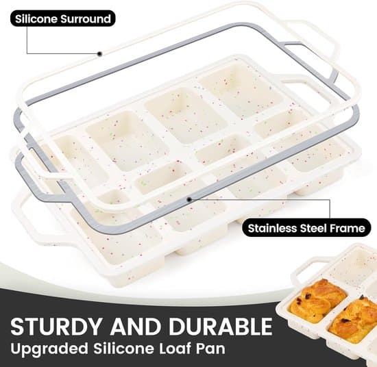 Todelt bageformssæt i silikone - Bageform - Madbageform - Kagebageform - Hvid - 35,3*21,7*3,6 cm