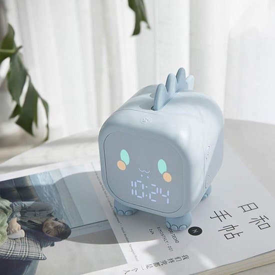 Børns dinosaur søvntræner vækkeur, LED digital, natlys med timer, gave til drenge og piger