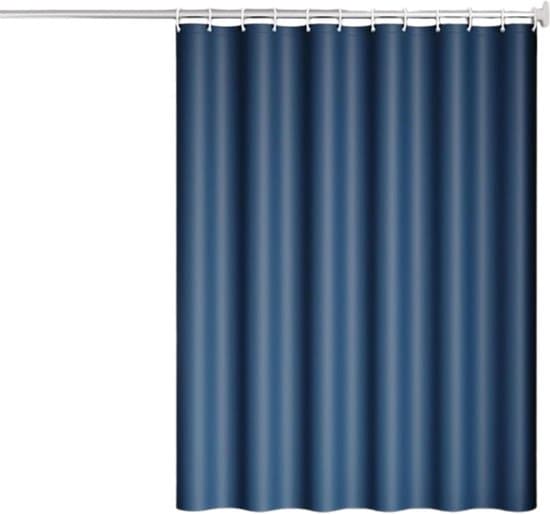 Bruseforhæng - Skimmelresistent - Tekstil - Vaskbart - Hurtigtørrende - Velegnet til badeværelser og badekar - 180 x 200 cm - Mørkeblå