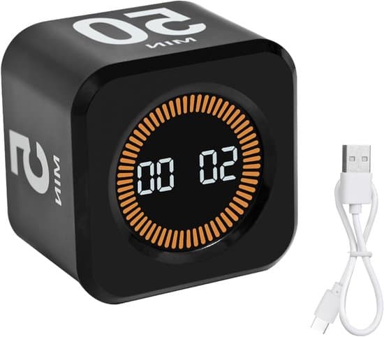 Interaktiv Visuel Pomodoro Timer Terning med Tyngdekraftssensor og Hukommelse til Madlavning