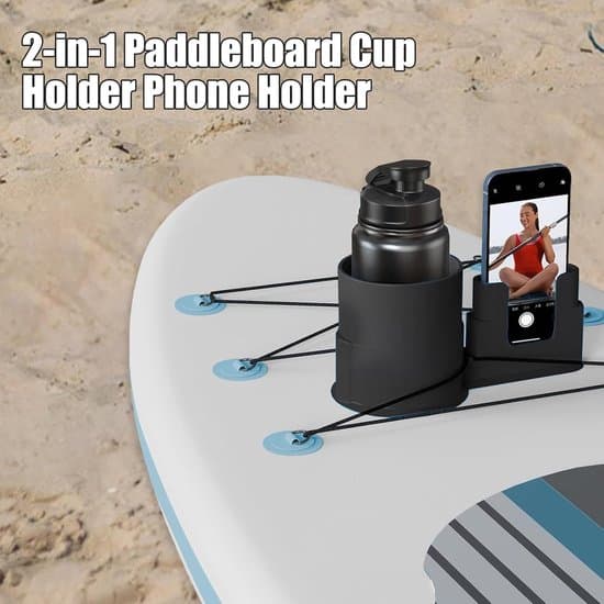 SUP Paddleboard Kopholder, multifunktionel vandflaskeholder, Sort