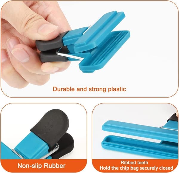 Påsklämmor, 12-pack matklämmor, förvaringsklämmor för matpåsar (7,6 cm x 6,3 cm)