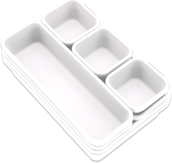 8-delat förvaringsfackset med avdelare, plast, vit
