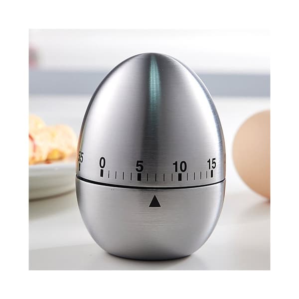 Äggklocka i rostfritt stål, 60 minuter, mekanisk timer, söt äggklocka