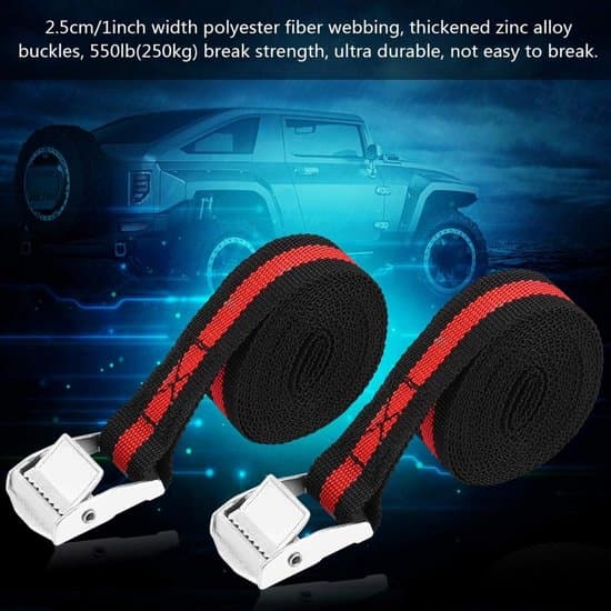 Buntband - 2,5 m spännefästa transportcykelbindningsband - 2-pack