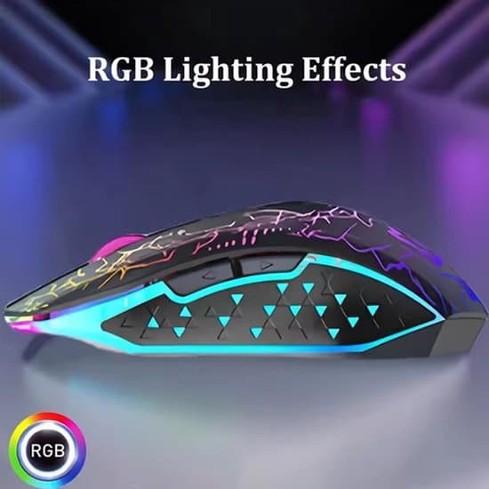Trådløs gamingmus - Bluetooth - Genopladelig - Sort