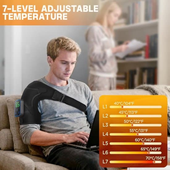 Trådløs elektrisk skulder varmepude - App & Touchscreen - Sort