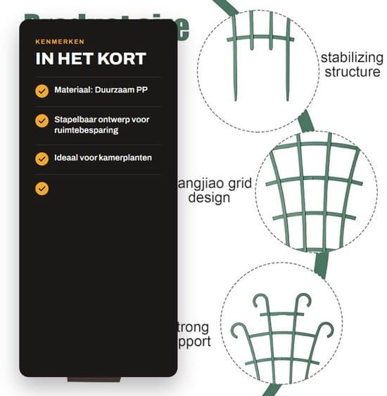Stöd för klätterväxter, 6 delar, växtstöd, minispaljé