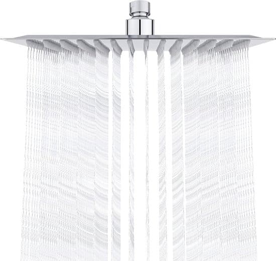 Firkantet regnbruserhoved i rustfrit stål, 25 cm - luksuriøs kromfinish